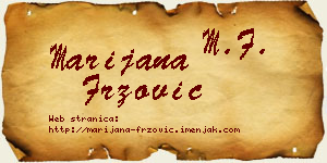 Marijana Fržović vizit kartica
